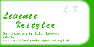 levente kritzler business card